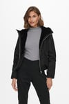 Only Onldahlia Regular Fit Çift Taraflı Kapüşonlu Kısa Bayan Mont 15208777 SİYAH-SİYAH