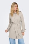 Only Onldisa Regular Fit Düğmeli Klasik Yaka Kadın Trençkot 15369028 AÇIK BEJ