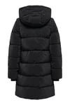Only Onldixie Kapitoneli Regular Fit Kapüşonlu Uzun Bayan Mont 15349120 SİYAH