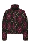 Only Onleline Baklava Desenli Regular Fit Dik Yaka Polar Bayan Sweat 15333914 SİYAH-VİŞNE