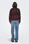 Only Onleline Baklava Desenli Regular Fit Dik Yaka Polar Bayan Sweat 15333914 SİYAH-VİŞNE