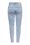 Only Onlemily Streç Pamuklu Mom Fit Yüksek Bel Düz Paça Jeans Bayan Kot Pantolon 15248715 AÇIK MAVİ