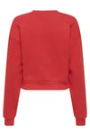 Only Onlevisa Pamuklu Regular Fit Bisiklet Yaka Bayan Sweat 15358296 KIRMIZI