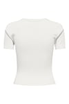 Only Onlfemke Pamuklu Slim Fit Fiyonk Detaylı Bisiklet Yaka Kadın T Shirt 15369336 KREM