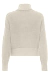 Only Onlfolly Pamuklu Regular Fit Yarım Fermuarlı Dik Yaka Örme Bayan Kazak 15334240 KREM
