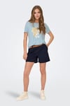Only Onlfree Baskılı Regular Fit Bisiklet Yaka Bayan T Shirt 15303212 MAVİ