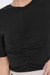 Only Onlfree Büzgülü Regular Fit Bisiklet Yaka Bayan T Shirt 15346602 SİYAH