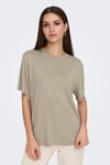 Only Onlfree Taşlı Regular Fit Bisiklet Yaka Kadın T Shirt 15343270 BEJ
