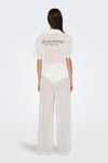 Only Onlfreya Ajurlu Straight Fit Yüksek Bel Geniş Paça Bayan Pantolon 15349329 EKRU
