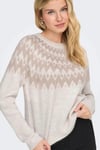 Only Onlfry Desenli Regular Fit Bisiklet Yaka Örme Bayan Kazak 15350618 TAŞ