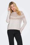 Only Onlfry Desenli Regular Fit Bisiklet Yaka Örme Bayan Kazak 15350618 TAŞ
