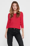 Only Onlgeena Regular Fit Bisiklet Yaka Örme Bayan Kazak 15113356A NAR ÇİÇEĞİ