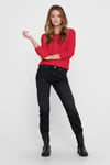 Only Onlgeena Regular Fit Bisiklet Yaka Örme Bayan Kazak 15113356A NAR ÇİÇEĞİ