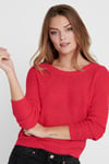 Only Onlgeena Regular Fit Bisiklet Yaka Örme Bayan Kazak 15113356A NAR ÇİÇEĞİ