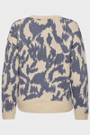 Only Onlgigi Pamuklu Regular Fit Bisiklet Yaka Bayan Kazak 15353238 KREM-MAVİ