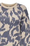 Only Onlgigi Pamuklu Regular Fit Bisiklet Yaka Bayan Kazak 15353238 KREM-MAVİ