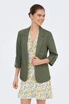 Only Onlgoa Keten Karışımlı Loose Fit Kruvaze Yaka Kadın Ceket 15363727 HAKİ