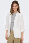 Only Onlgoa Keten Karışımlı Loose Fit Kruvaze Yaka Kadın Ceket 15363727 KREM