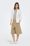 Only Onlgoa Keten Karışımlı Loose Fit Kruvaze Yaka Kadın Ceket 15363727 KREM