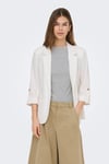 Only Onlgoa Keten Karışımlı Loose Fit Kruvaze Yaka Kadın Ceket 15363727 KREM