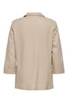 Only Onlgoa Keten Karışımlı Loose Fit Kruvaze Yaka Kadın Ceket 15363727 BEJ