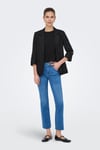 Only Onlgoa Keten Karışımlı Loose Fit Kruvaze Yaka Kadın Ceket 15363727 SİYAH