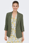 Only Onlgoa Keten Karışımlı Loose Fit Kruvaze Yaka Kadın Ceket 15363727 HAKİ