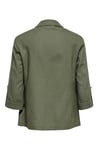 Only Onlgoa Keten Karışımlı Loose Fit Kruvaze Yaka Kadın Ceket 15363727 HAKİ