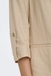Only Onlgoa Keten Karışımlı Loose Fit Kruvaze Yaka Kadın Ceket 15363727 BEJ