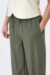 Only Onlgoa Keten Karışımlı Straight Fit Orta Bel Kadın Pantolon 15363676 Olive