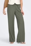 Only Onlgoa Keten Karışımlı Straight Fit Orta Bel Kadın Pantolon 15363676 Olive
