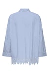 Only Onlgraces % 100 Pamuklu Relaxed Fit Uzun Kollu Bayan Gömlek 15343165 MAVİ-BEYAZ