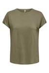 Only Onlhannah Regular Fit Bisiklet Yaka Basic Kadın T Shirt 15371576 HAKİ