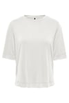 Only Onlhannah Relaxed Fit Bisiklet Yaka Bayan T Shirt 15348760 KREM