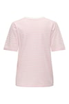 Only Onlhappy % 100 Pamuk Regular Fit Bisiklet Yaka Kadın T Shirt 15370117 KREM-PEMBE
