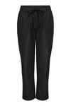 Only Onlhero Loose Fit Yüksek Bel Bağcıklı Deri Bayan Pantolon 15331694 SİYAH
