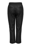 Only Onlhero Loose Fit Yüksek Bel Bağcıklı Deri Bayan Pantolon 15331694 SİYAH