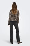 Only Onlibi Regular Fit Balıkçı Yaka Bayan Kazak 15350671 SİYAH-BEJ