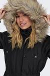 Only Onliris Regular Fit Çıkarılabilir Kapüşonlu Bayan Parka 15304625 SİYAH