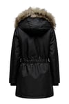 Only Onliris Regular Fit Çıkarılabilir Kapüşonlu Bayan Parka 15304625 SİYAH