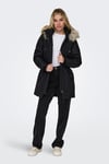 Only Onliris Regular Fit Çıkarılabilir Kapüşonlu Bayan Parka 15304625 SİYAH