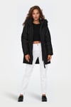 Only Onliris Regular Fit Çıkarılabilir Kapüşonlu Bayan Parka 15304625 SİYAH-SİYAH