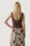 Only Onlita % 100 Pamuk Regular Fit V Yaka Kadın Yelek 15370277 KAHVE