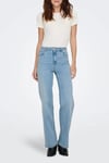 Only Onljuicy Relaxed Fit Yüksek Bel Bol Paça Jeans Bayan Kot Pantolon 15370601 AÇIK MAVİ