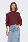 Only Onlkatia Regular Fit Yarım Balıkçı Yaka Örme Bayan Kazak 15324678 BORDO