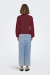 Only Onlkatia Regular Fit Yarım Balıkçı Yaka Örme Bayan Kazak 15324678 BORDO