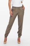 Only Onlkelda Regular Fit Normal Bel Lastikli Paça Cepli Jogger Bayan Pantolon 15203946 VİZON
