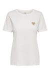 Only Onlkita % 100 Pamuk Regular Fit Bisiklet Yaka Bayan T Shirt 15244714 EKRU