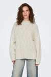 Only Onlleise Desenli Regular Fit Yarım Balıkçı Yaka Örme Bayan Kazak 15328233 KREM
