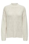 Only Onlleise Desenli Regular Fit Yarım Balıkçı Yaka Örme Bayan Kazak 15328233 KREM